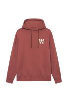 WOOD WOOD Wwcass Aa Chest Print Hoodie Röd