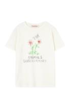 THE ANIMALS OBSERVATORY Flowers White Rooster T-Shirt Kräm