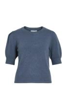 Vila Viril 2/4 Sleeve O-Neck Knit Top - Noos Blå