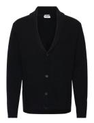 Lindbergh Lambswool Shawlcollar Cardigan Svart