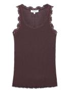 Rosemunde Rwbabette Silk Sl U-Neck Long Lace Brun