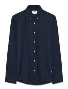 Lindbergh Oxford Superflex Shirt L/S Marinblå