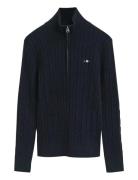 GANT Stretch Cotton Cable Half-Zip Blå