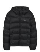 Calvin Klein Jeans Ls Nylon Zip Off Hood Down Puffe Svart