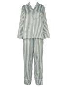 Missya Leo Sateen Pyjamas Aop Khaki Green