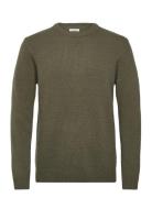 Lindbergh Lambswool O-Neck Knit Khaki Green