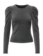 ONLY Onlrich L/S Glitter Puff Top Jrs Grå