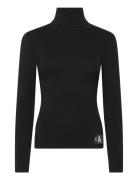 Calvin Klein Jeans Woven Label Roll Neck Svart