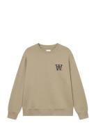 WOOD WOOD Wwnoel Aa Chest Print Sweatshirt Beige