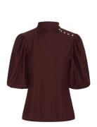 Gestuz Gzrifa Button Balloon Top Burgundy
