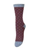 Becksöndergaard Dotted Wola Sock Burgundy