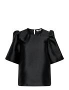 ONLY Onlmanny 2/4 Heavy Satin Top Wvn Cs Svart