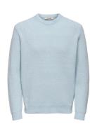 ONLY & SONS Onsjim Rlx Merino Crew Knit Blå