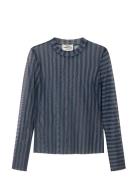 Mads Nørgaard My Mesh Mia Top Aop Blå