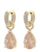SNÖ Of Sweden Naomi St Drop Pendant Ear G/Champagne - Guld