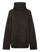 Weekday Mohair Blend Funnel Neck Sweater Brun