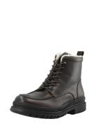 Bianco Biagrant Warmlined Moc Toe Lace Up Boot Tumbled Leather Brun