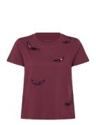 Zadig & Voltaire Alys Hc Embroidery Wings Burgundy
