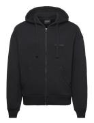 Daily Paper Boxy Zip Up Hoodie Svart