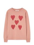 THE ANIMALS OBSERVATORY Hearts  Dof Lonf Sleeve T-Shirt Rosa