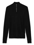 Lindbergh Ecovero Half Zip L/S Knit Svart
