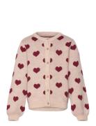 Wheat Jacquard Cardigan Hearts Beige