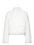 Bubbleroom Short Faux Fur Jacket Vit