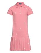 Ralph Lauren Kids Polo Pony Stretch Mesh Polo Dress Rosa