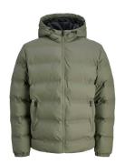 Jack & J S Jjelements Pu Puffer Sn Khaki Green