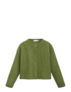 Mango Knitted Button Cardigan Grön
