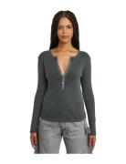 G-Star Deep V Slim L\S Wmn Grå