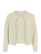 Vila Vizafina L/S O-Neck Pearl Knit Cardi/1 Kräm