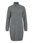 Vila Vinynni Highneck L/S Knit Dress/Bfs Grå