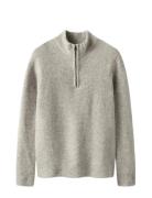 LMTD Nlmkleave Ls Half Zip Knit Grå