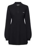 ROTATE Birger Christensen Slinky Knit Polo Dress Svart