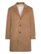Calvin Klein Ls Wool Blend Overcoat Beige