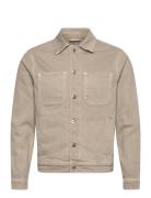 Mango Denim Jacket Pockets Beige