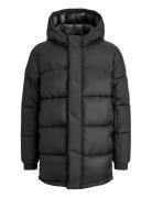 Jack & J S Jcounion Long Puffer Jacket Jnr Svart