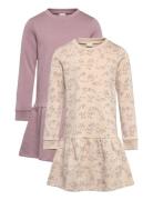 Minymo Sweat Dress Ls Multi/patterned