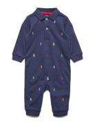 Ralph Lauren Baby Cotton Interlock Coverall Blå