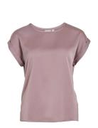 Vila Viellette S/S Satin Top - Noos Rosa