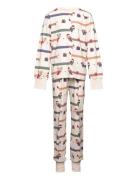 Geggamoja Bamboo Two Piece Pyjamas Santa Dogs Multi/patterned