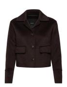 Mango Wool Jacket With Buttons Brun