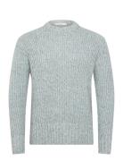 Selected Slhchicago Ls Knit Relaxed Crew Neck Blå