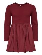 Kids Only Kmgtrinny Sld Ls Bal Dress Jrs Noos Burgundy