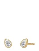 Julie Sandlau White Wisteria Drop Earstud Guld