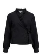 Object Objhope L/S Wrap Shirt E Aw Fair 25 Svart