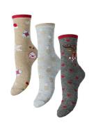 Pieces Pcjingle Glitter Socks 3-Pack Bc Multi/patterned