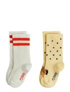 Mini Rodini Doggie 2-Pack Baby Socks Vit