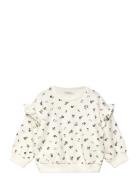 Mango Ruffle Detail Sweatshirt Kräm